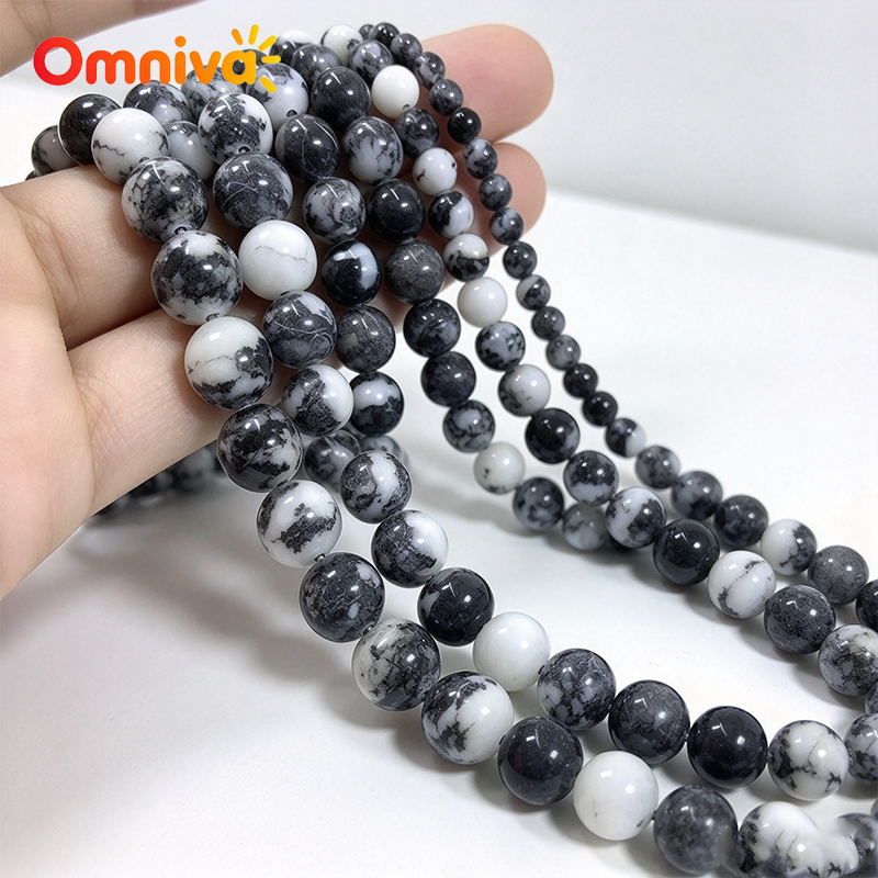 Natural Black White Zebra Jasp - Jewelry Making Gemstones recension och pris