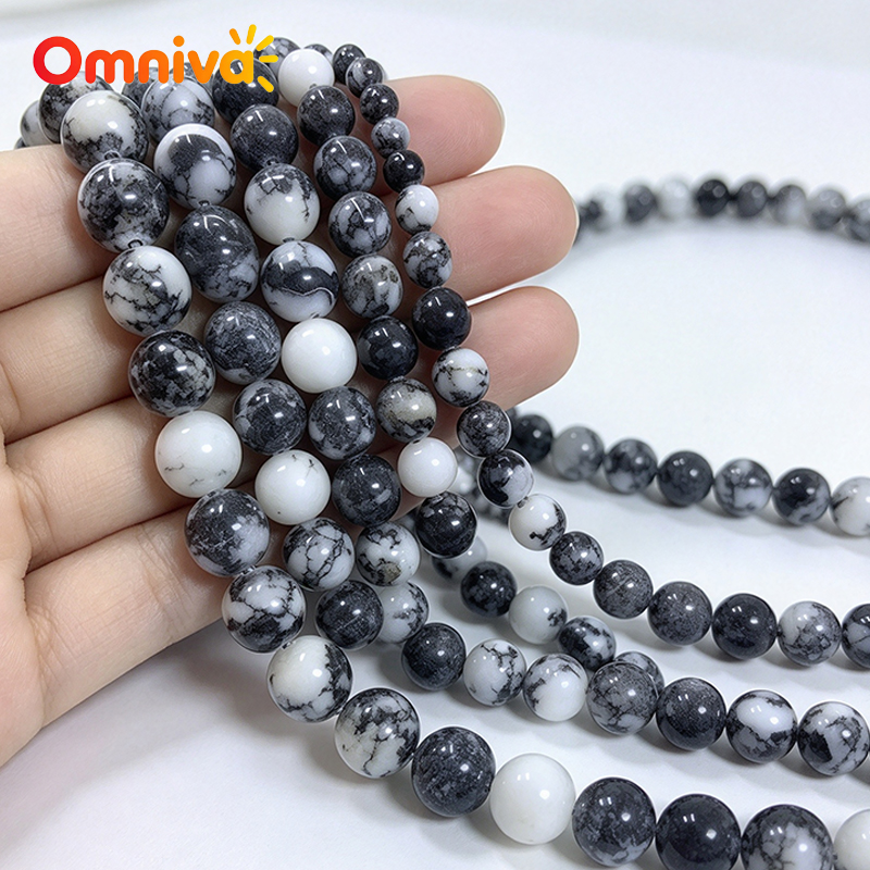 Natural Black White Zebra Jasp - Jewelry Making Gemstones recension och pris