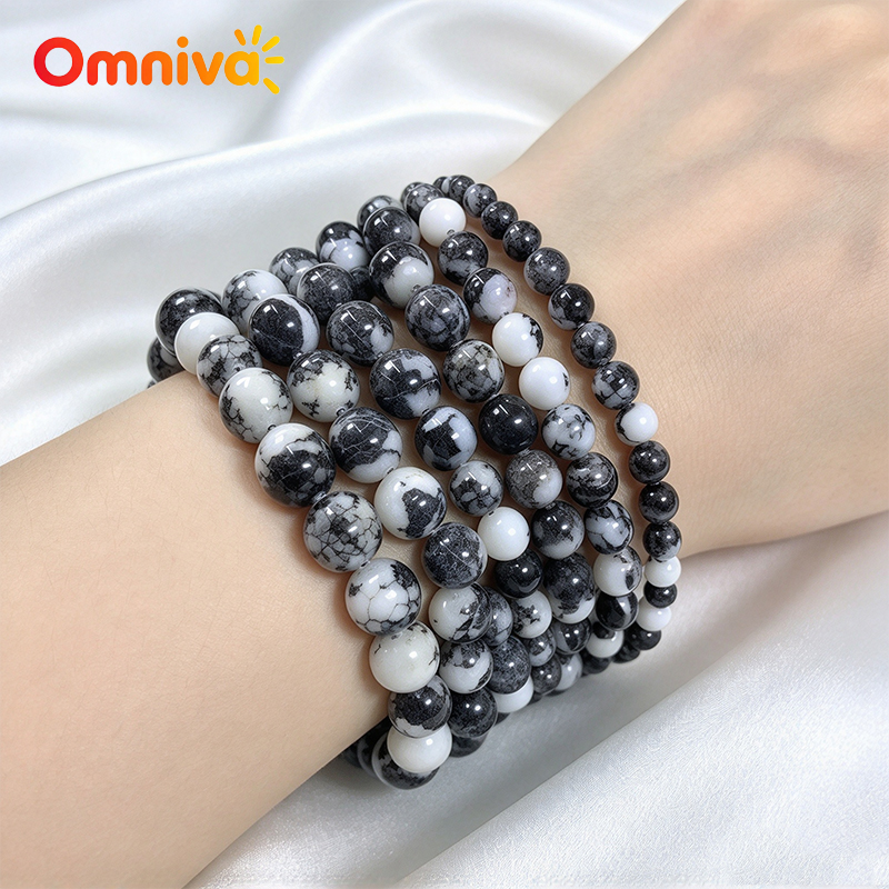 Natural Black White Zebra Jasp - Jewelry Making Gemstones recension och pris
