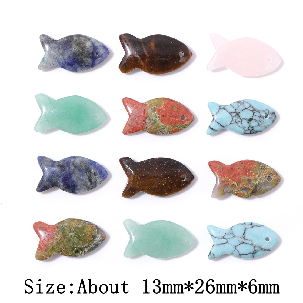 2Pcs Fish Shape Natural Stone  - Jewelry Making Gemstones recension och pris
