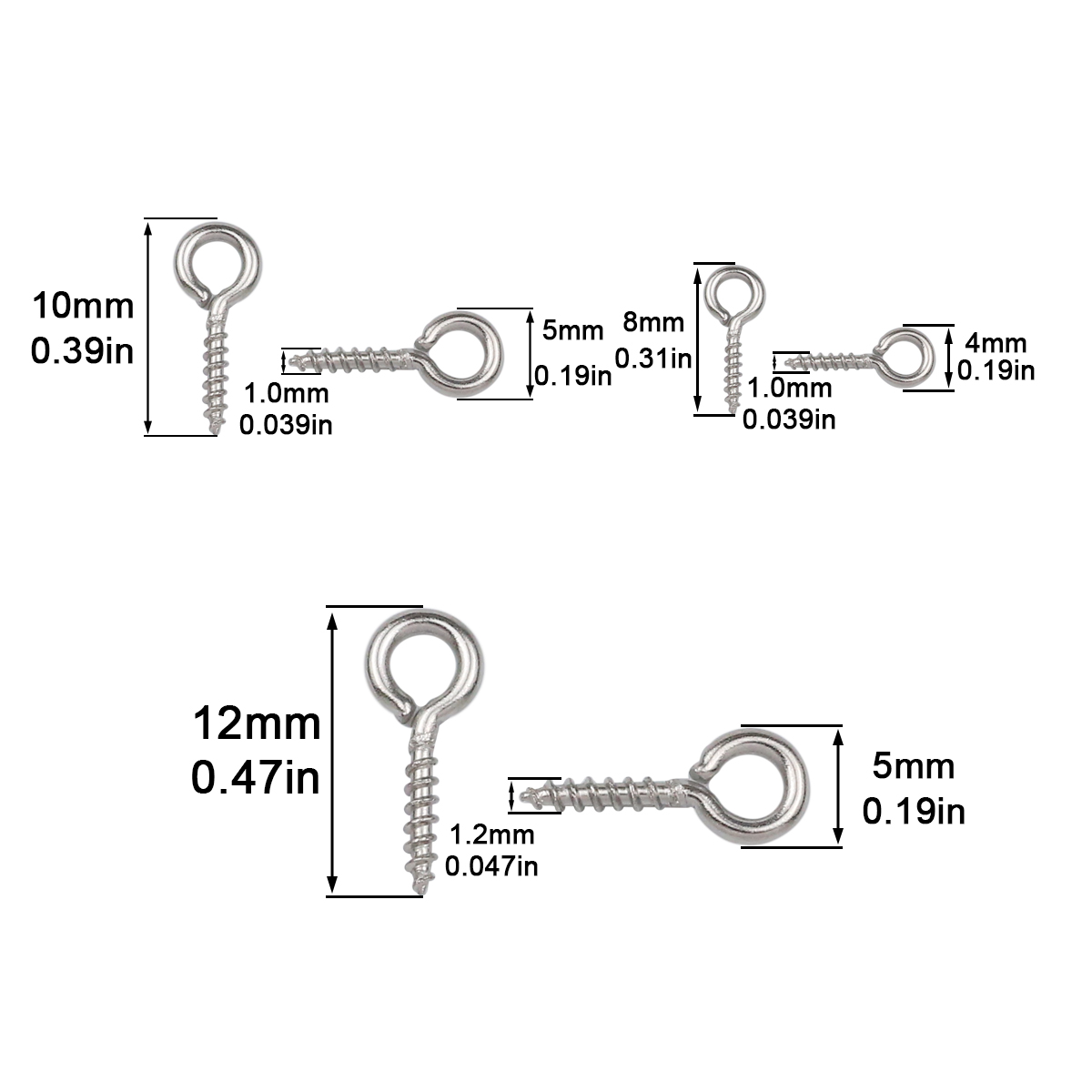 100pcs 4x8/5x10/5x12mm Stainle - Jewelry Making Drill recension och pris